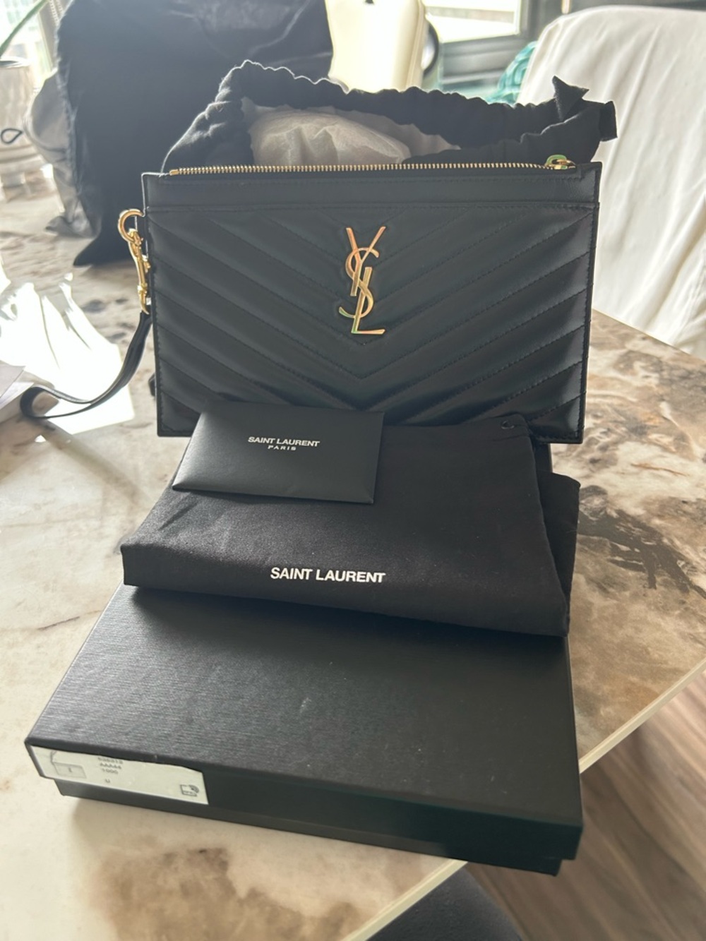 Saint LaurentMonogram Matelassé Leather Pouch